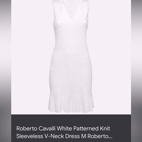 Roberto Cavalli White Knit Dress M - Picture 10 of 11